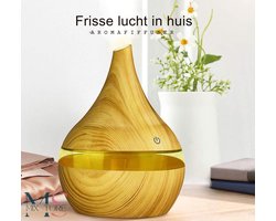 MS MixStore® - Luchtbevochtiger - 7 kleuren LED - Hout - Lichthout - Donkerhout - Aroma Therapie