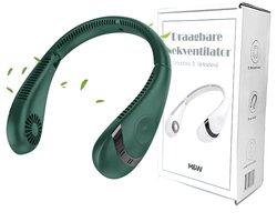 M&W Draagbare Nek Ventilator - Gezichtsventilator Oplaadbaar 3 Standen Groen