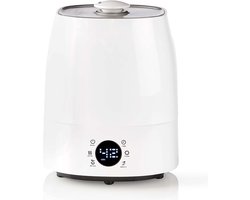 Nedis Luchtbevochtiger - 110 W - Met Koele en Warme mist - 5.5 l - Hygrometer - Timer - Geschikt voor ruimtes tot: 50 m² - Grijs / Wit