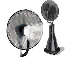 Progenion® Ventilator Met Waternevel - Rotatie en Afstandsbediening - Mist - Water - Waaier - Fan - staand -Black edition