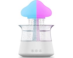 Rain Cloud Humidifier PRO - Regenwolk Luchtbevochtiger - Regendruppel - White Noise Machine - Slaaptrainer - Aroma Diffuser - Nachtlamp - Nachtlampje - Bureaulamp