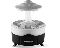 Regendruppel Humidifier | Luchtbevochtiger | White Noise Machine | Nachtlamp | Regenwolk Lucht Bevochtiger | Aroma Diffuser | Zwart