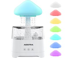 Regenwolk Luchtbevochtiger - Aestra - White Noise Machine - Slaaptrainer - Aroma Diffuser - Nachtlamp - Nachtlampje - Bureaulamp - Bluetooth Speaker