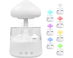 Regenwolk - Luchtbevochtiger - Aromalamp - Bureaulamp - Slaaptrainer - Regendruppels - Aroma Diffuser - Nachtlamp - Mistmaker - Mistgenerator - 7 Kleuren - LED