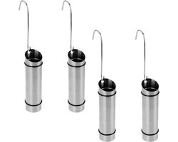 Set van 4x stuks zilveren RVS verwarming waterverdampers/luchtbevochtigers 21 cm - Waterverdampers voor de verwarming - Luchtvochtigheid verhogen