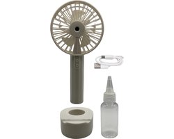 STEGGER - Handventilator - Draagbare Ventilator - Tafelventilator - USB Ventilator met Waterspray - 3 Standen - Wit