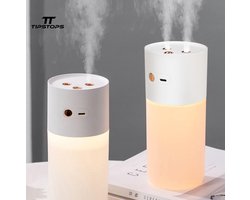 TipsTops Draagbare Mini cool mist Luchtbevochtiger met LED nachtlampje Kleur Wit