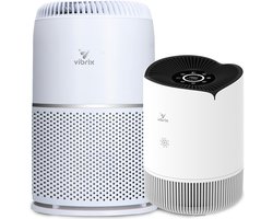 Vibrix Luchtreiniger Set D - Woonkamer en Slaapkamer - HEPA Filter - Ionisator - Luchtfilter - Air Purifier - Air Cleaner - PureFlow30 - Vortex20