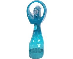 Waterspray ventilator - Turquoise/blauw/groen 28 cm - Zomer ventilator met waterverstuiver - Extra verkoeling