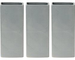 Waterverdamper radiator - 3x - grijs - met relief - kunststeen - 18 cm - luchtbevochtiger