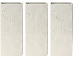 Waterverdamper radiator - 3x - wit - met relief - kunststeen - 18 cm - luchtbevochtiger