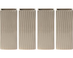 Waterverdamper radiator - 4x - beige - met relief - kunststeen - 18 cm - luchtbevochtiger