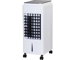 4-in-1 Aircooler: luchtkoeling, ventilatie, luchtverfrissing, luchtbevochtiging - met afstandsbediening + 2 ijspacks - verkoeling, airco