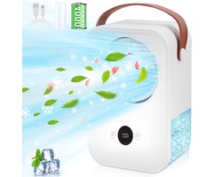 Audor Mobiele Airco Zonder Afvoer - Mobiele Aircooler Draagbaar en Oplaadbaar - Mobiele Airco voor Slaapkamer met 4 snelheden- Wit