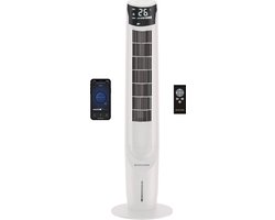 CoolHome AC2209 Aircooler- Luchtkoeler met draaifunctie - Met App en Afstandsbediening - Incl. Koelelementen - 108 CM - Dimbaar LED scherm - Wit