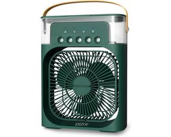 Draagbare 3-in-1 Ventilator en Airconditioner | Kleine Luchtkoeler met LED Nachtverlichting & Luchtbevochtiger | Kleur Groen - Ideaal voor Huis | BEKEND VAN TIKTOK