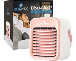 Draagbare Aircooler Roze – Draadloze Luchtkoeler met water tank van Aironex – Luchtbevochtiger functie - Luchtkoeler geen airco –Tafelventilator - Ventilator Staand - Verhoog je productiviteit en nachtrust