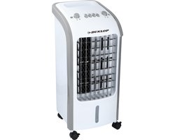 Dunlop Aircooler - 3 Standen - Swing-functie - 4 Liter - Zwenkwielen - Wit