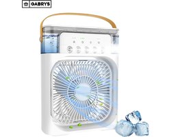 Gabrys mini Airconditioners Draagbare Koelventilator Led Nachtlampje Water Mistpret 3 In 1 Lucht Voor Thuis - ventilator - wit - thuis - kantoor - school - zomer - koeling - airconditioning - Kamperen - Luchtkoeler - Aircooler - Tafel Ventilator