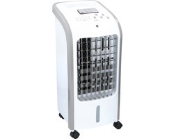 Kinzo Luchtkoeler 4L 270m3/h - Aircooler met Koelelementen - Incl. Afstandsbediening - Timerfunctie 7,5 Uur - Kunststof - Wit