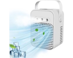 Mini Air Cooler USB Portable Personal Air Conditioner Fan Humidifier Evaporative Cooler with 3 Cooling Levels 3 Spray Modes with Night Light Low Noise for Home Office