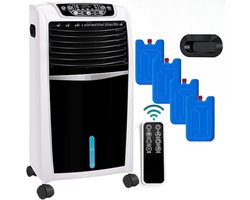 Mobiele Airco Zonder Afvoerslang - Airconditioning Met Stof- en Waterfilter + 4 Koelaccu's - Airco's Met 10L Ijs/Water Reservoir Met Afstandsbediening & Timerfunctie