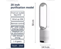 Nique Aircooler - Ventilator - Luchtkoeler zonder Afvoerslang - Geluidloos - 8 Standen - Aircooler - Mobiele Ventilator - met Afstandsbediening en Slaapmodus - Wit