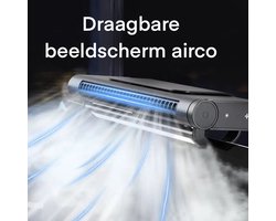 Scherm ventilator - oplaadbaar - Met licht - Luchtkoeler - Aircooler - Airconditioning - Draagbare airco - Mobiele airco - Zonder afvoerslang - Airco's - Ventilatoren - Bureau Airco