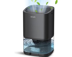 arash® Luchtontvochtiger - Ontvochtigd 450ML Per Dag - 2-in-1 Luchtreiniger Dehumidifier - Stil - Slaapkamer / Badkamer / Huis - Coloured LED - Zwart