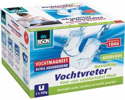 Bison Vochtvreter Vochtmagneet navulling - duopack - 2 x 450 gram