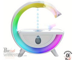 Borvat® - Luchtbevochtiger - Waterdruppel - Usb Opladen - Rgb - Nachtlampje - Anti-Zwaartekracht - Diffuser - Anti-Zwaartekracht - Cool Mistmaker - Vakantie Cool Geschenken