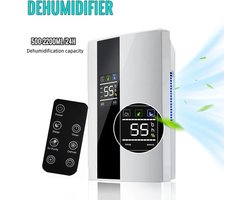 Carlovo Luchtontvochtiger - 2 In 1 Dehumidifier - Vochtvreter - Ontvochtiger - Luchtreiniging - Draagbaar - Inclusief Afstandsbediening - LCD Scherm - Wit