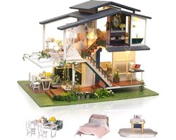 DIY Miniatuur Poppenhuis Kit voor Creatieve Handwerk Projecten - Bouw Je Eigen Mini Villa met Muziek en Meubels