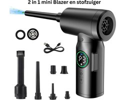 Draadloze Turbo Fan - Mini Blazer en stofzuiger in 1 - Draagbaar Luchtpistool - 100 W - 5000 RPM - Zwart