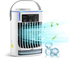 DrPhone EcoBreeze MultiFlow - Multifunctionele Koelventilator – Draagbaar En Compact – Met Drie Windsnelheden – 500ML Watertank – Ingebouwde Schoonmaak Filter - Wit