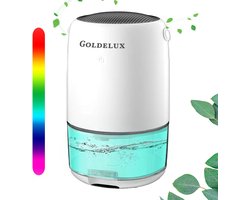 Goldelux Luchtontvochtiger - Extreem Stil - Luchtreiniger - Dehumidifier - Grote Watertank 1100ml - verlichting 7 kleuren - Voor huis, kamer, badkamer & kelder