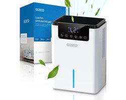 Gusto® Luchtontvochtiger - Dehumidifier- Luchtontvochtigers - Ontvochtigt 700ml/dag - 2200ml watertank - Touchscreen - Met intelligente modus - Luchtontvochtiger Slaapkamer - Geschikt voor Badkamer, Kelder, Washok & Caravan - Fluister stil - Wit