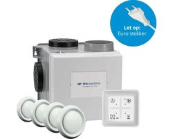 Itho Daalderop CVE-S eco fan ventilator box alles-in-1 pakket HE 415m3/h + vochtsensor + RFT auto + 4 ventielen - euro stekker