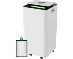 Luchtontvochtiger en Luchtreiniger - 12L - 2 HEPA filter - 210W - Wit - Vivid Green