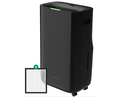 Luchtontvochtiger en Luchtreiniger - 20L- 2 HEPA filter - 320W - Zwart- Vivid Green