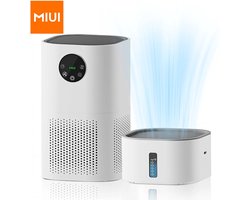 MIUI® - luchtreiniger met luchtbevochtiger - met HEPA filter - tegen pollen, allergieën, stof en huisdierenharen - 2 in 1 luchtzuivering en bevochtiging - ultra-stille modus van 25dB - tot 60 m2