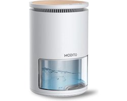 Modito Luchtontvochtiger - 450ml/dag - Dehumidifier - 2-in-1 Luchtreiniger - Muisstil - Voor Slaapkamer / Badkamer / Kelder - Wit