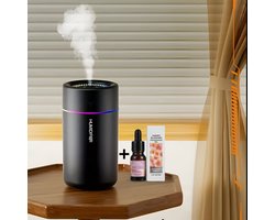 MZS Mini-Luchtbevochtiger +5 ML Parfum Olie Geschikt Voor Slaapkamer Woonkamer Bureau Auto+ RGB LICHT- USB-Zwart-luchtbevochtigers