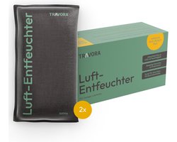 vocht Luchtontvochtiger kussen, 2 x 1 kg, met anti-slip pad, ontvochtiger, herbruikbaar, auto-interieur, extra groot, zwart