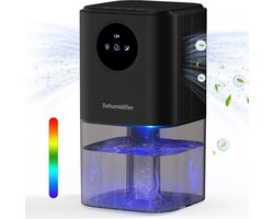 Yllic - Intelligente Ultra-Stille Luchtontvochtiger en Luchtreiniger 1.7l/350ml per dag - 2-in-1, Energiezuinig, Voor Slaapkamer, Woonkamer en Keuken - Automatische Uitschakeling - Compact Ontwerp - Dehumidifier - Zwart/Black