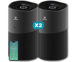 2 X Vibrix PureFlow70 Pro luchtreiniger - 70 m² - Automatische stand + 6-in-1 filtersysteem - Luchtkwaliteitsindicator - Ionisator - Luchtfilter - Air purifier met HEPA-filter