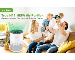 Amalee - Luchtfilter - Hepa Filter - 4 snelheden - 3 lagen filters - 360 graden air inlet - 4 ventilator standen - Luchtreiniger - 99.7% effectief -