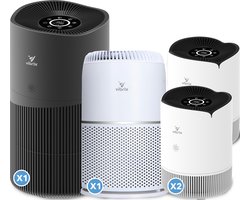 Vibrix Luchtreiniger Set C - Woonkamer en Slaapkamer - HEPA Filter - Ionisator - Luchtfilter - Air Purifier - Air Cleaner - PureFlow30 - PureFlow70 - Vortex20