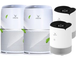 Vibrix Luchtreiniger Set F - Woonkamer en Slaapkamer - HEPA Filter - Ionisator - Luchtfilter - Air Purifier - Air Cleaner - PureFlow30 - Vortex20