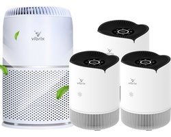 Vibrix Luchtreiniger Set H - Woonkamer en Slaapkamer - HEPA Filter - Ionisator - Luchtfilter - Air Purifier - Air Cleaner - PureFlow30 - Vortex20